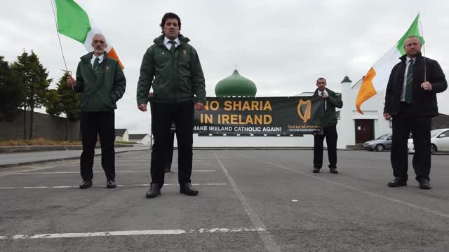 Síol na hÉireann Protest Sharia Law   Ballyhaunis Mosque Co. Mayo
